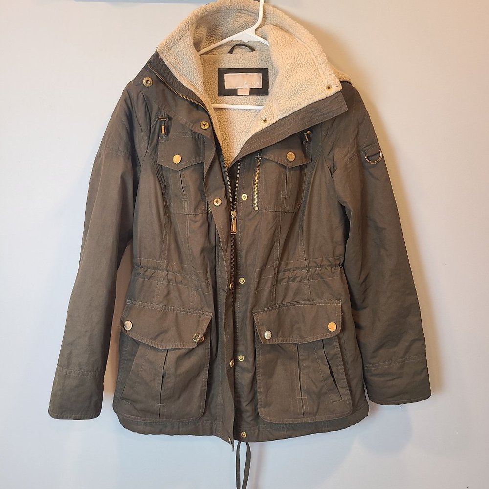Michael Kors Jacket Womens XS Olive Green Lightweight Cargo Pocket